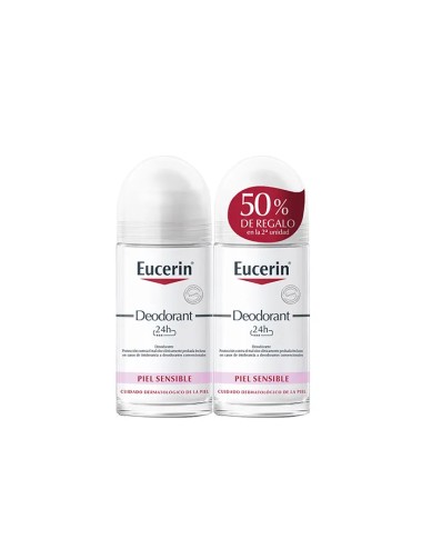 Eucerin Déodorant Roll On  Peaux Sensibles 2x50ml