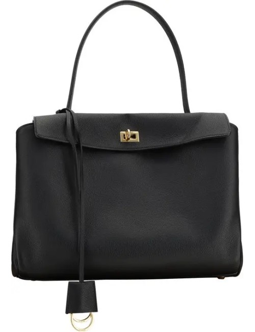 Sac bandoulière Balenciaga Bos Taurus en cuir de veau noir