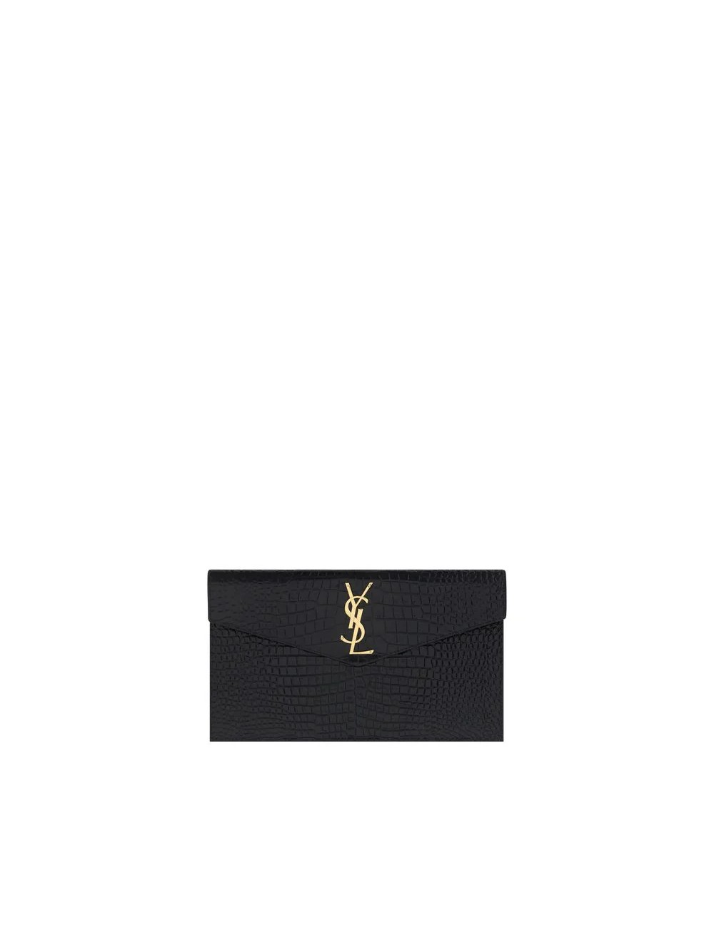 Pochette Bos Taurus en cuir de veau noir Saint Laurent