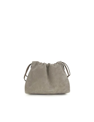 Pochette Bos Taurus en cuir de veau gris Brunello Cucinelli