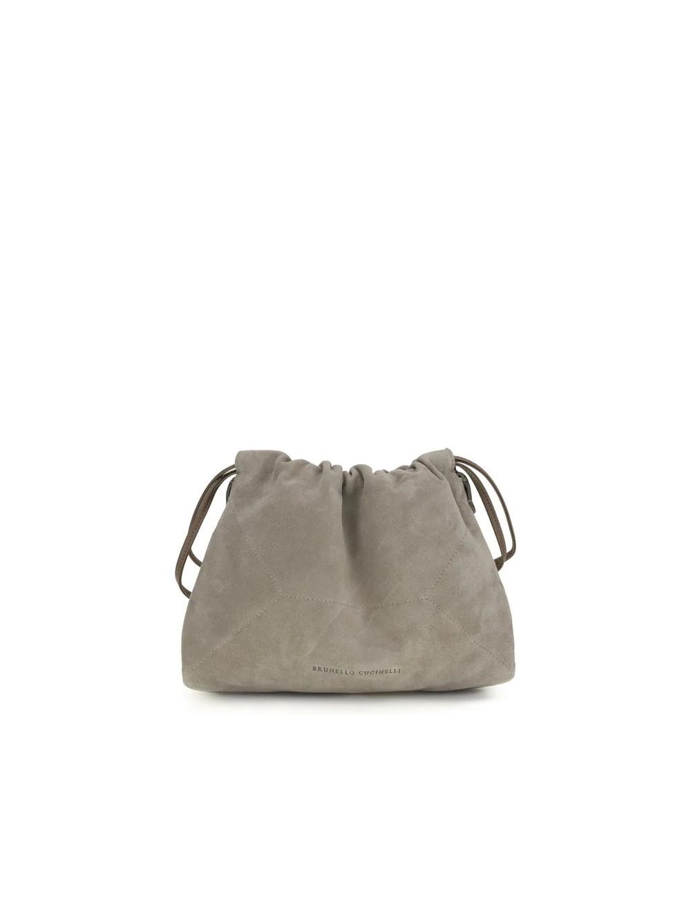 Pochette Bos Taurus en cuir de veau gris Brunello Cucinelli