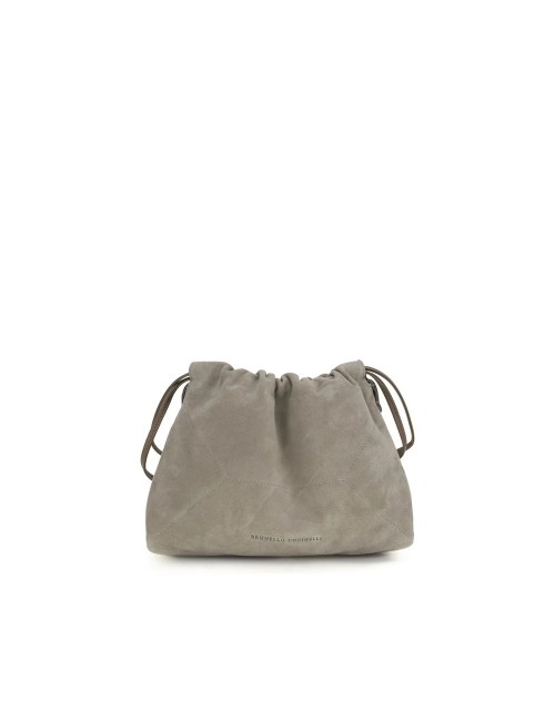 Pochette Bos Taurus en cuir de veau gris Brunello Cucinelli