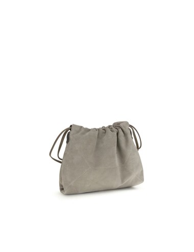 Pochette Bos Taurus en cuir de veau gris Brunello Cucinelli