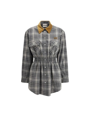 Robe Miu Miu grise en coton – Élégance casual chic iconique