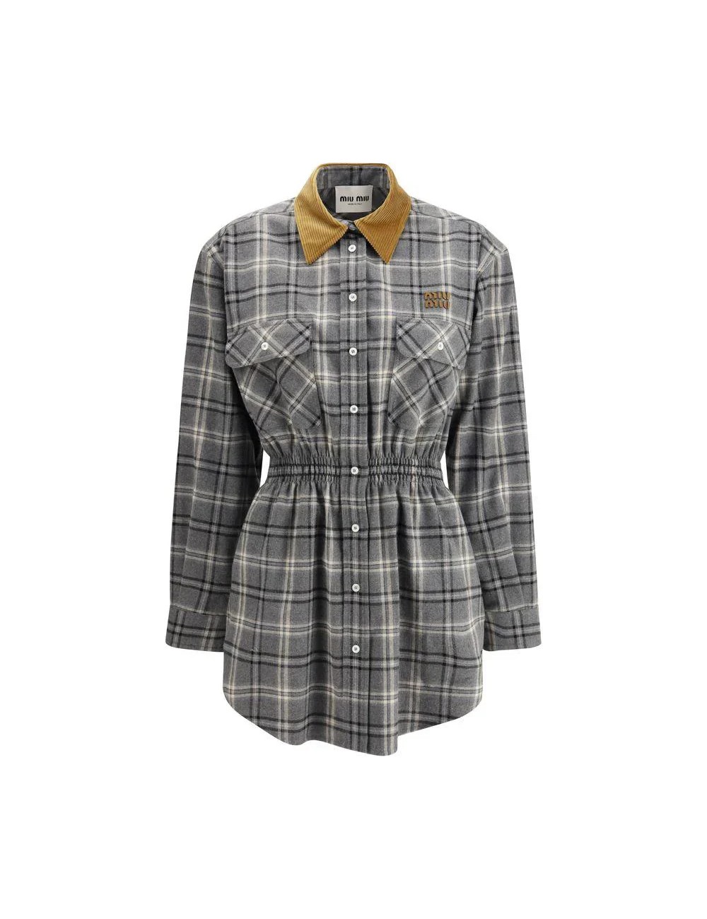 Robe Miu Miu grise en coton – Élégance casual chic iconique