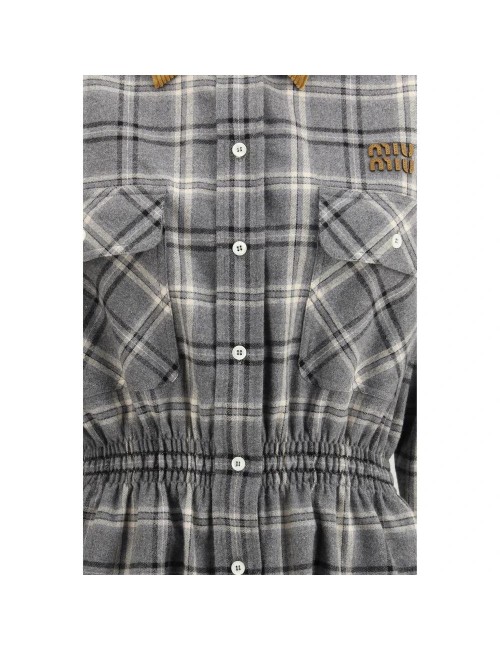 Robe Miu Miu grise en coton – Élégance casual chic iconique
