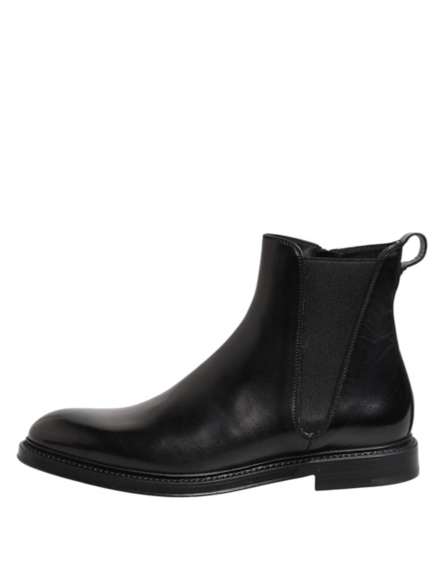 Bottes Chelsea Dolce & Gabbana en cuir noir mi-mollet