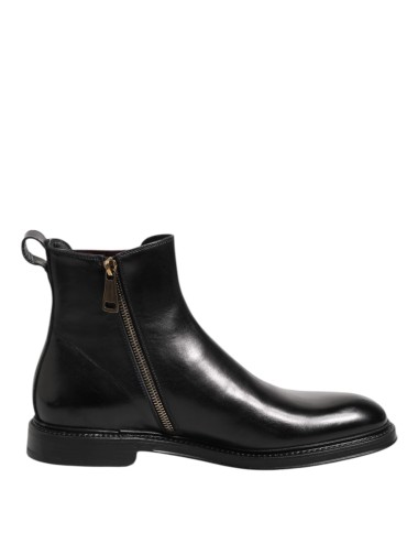 Dolce & Gabbana Chelsea – Bottines cuir noir mi-mollet luxe