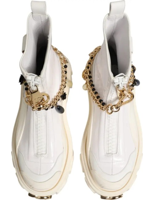 Dolce & Gabbana – Bottes cheville logo luxe blanc