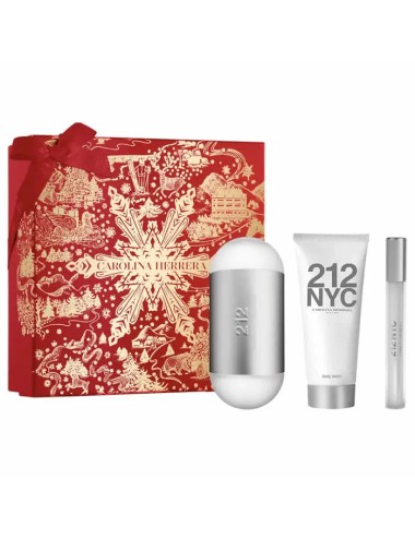 Carolina Herrera 212 Nyc Eau De Toilette Vaporisateur 100ml Coffret 3 Produits