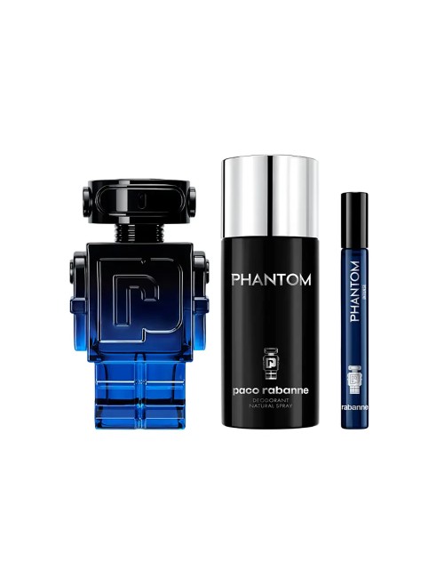 Paco Rabanne Phantom Intense Eau De Parfum Spray 100ml Coffret 3 Produits