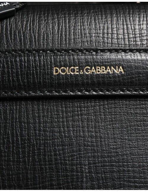 Sac Weekender Dolce & Gabbana cuir noir appliqué luxe homme