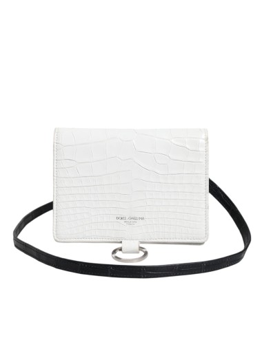 Portefeuille crossbody Dolce & Gabbana cuir blanc bleu luxe