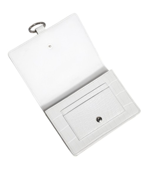 Portefeuille crossbody Dolce & Gabbana cuir blanc bleu luxe