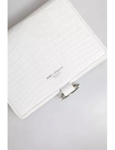 Portefeuille crossbody Dolce & Gabbana cuir blanc bleu luxe