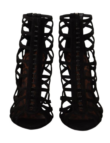 Sandales à talons aiguilles Dolce & Gabbana en daim noir Bette