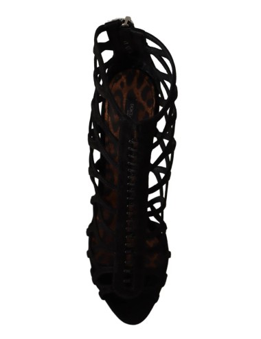 Sandales à talons aiguilles Dolce & Gabbana en daim noir Bette