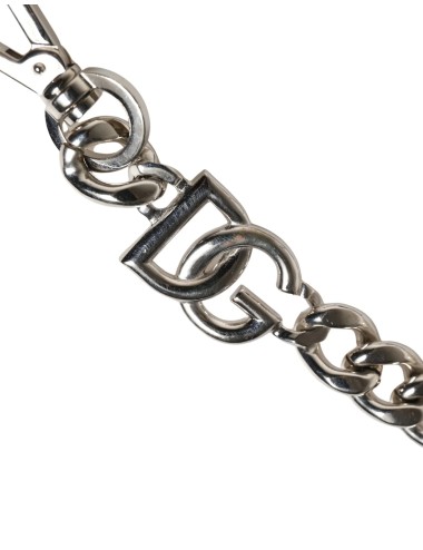 Dolce & Gabbana Bandoulière cuir noir chaîne argent perles luxe