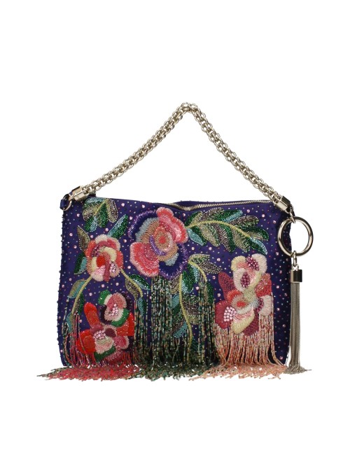 Jimmy Choo Sac épaule satin violet luxe féminin élégant