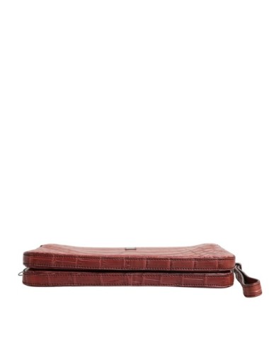 Dolce & Gabbana Bordeaux Croc Leather Logo Plaque Men Briefcase Bag