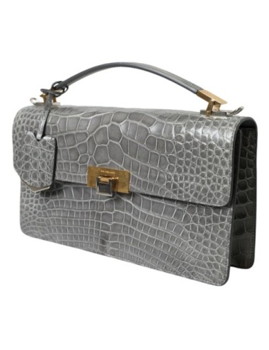 Sac Balenciaga Le Dix Gris Cuir Alligator Bandoulière Luxe- Paloma Private Club