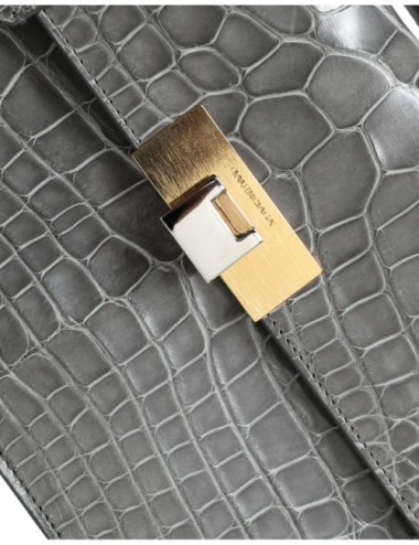Sac Balenciaga Le Dix Gris Cuir Alligator Bandoulière Luxe- Paloma Private Club