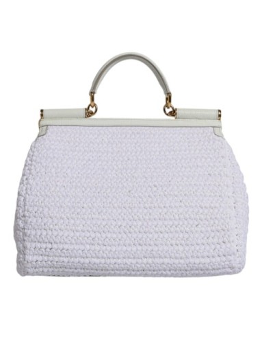 Sac Dolce & Gabbana raphia blanc cuir poignée & bandoulière- Paloma Private Club