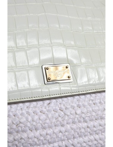 Sac Dolce & Gabbana raphia blanc cuir poignée & bandoulière- Paloma Private Club