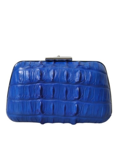 Balenciaga Pochette Box Bleu Cuir Exotique Sac Bandoulière Luxe