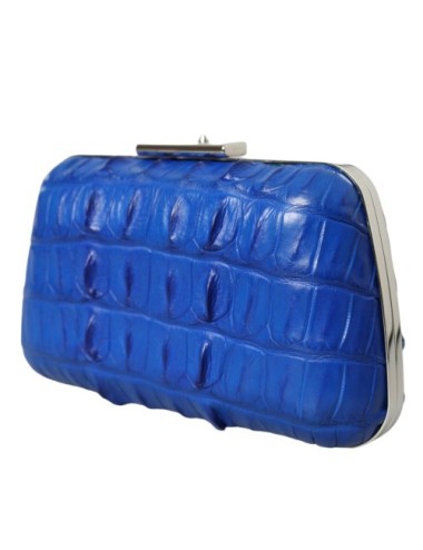 Balenciaga Pochette Box Bleu Cuir Exotique Sac Bandoulière Luxe