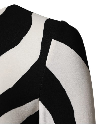 Dolce & Gabbana Robe Zebra Viscose – Sheath midi noir et blanc chic