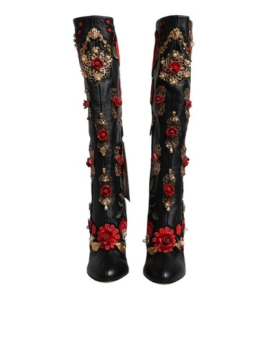 Bottes Dolce & Gabbana cuir noir – Luxe iconique femme élégant