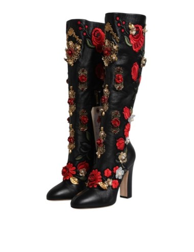 Bottes Dolce & Gabbana cuir noir – Luxe - Paloma Private Club