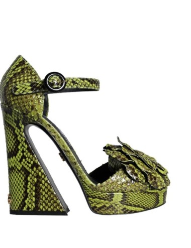 Sandales Dolce & Gabbana cuir exotique vert - Paloma Private Club