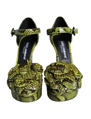 Sandales Dolce & Gabbana cuir exotique vert - Paloma Private Club