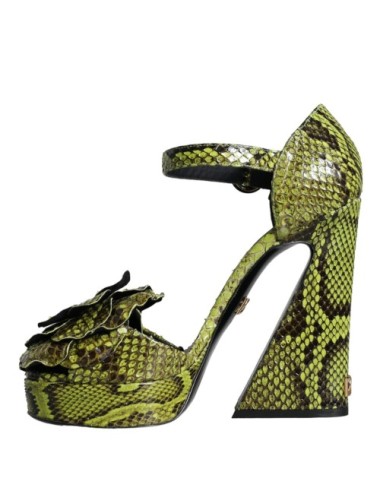 Sandales Dolce & Gabbana cuir exotique vert - Paloma Private Club