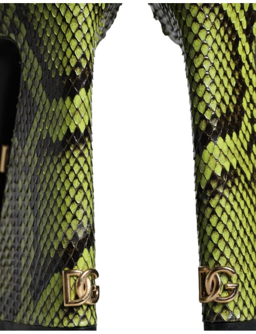 Sandales Dolce & Gabbana cuir exotique vert – Talons luxe