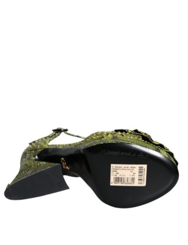 Sandales Dolce & Gabbana cuir exotique vert - Paloma Private Club
