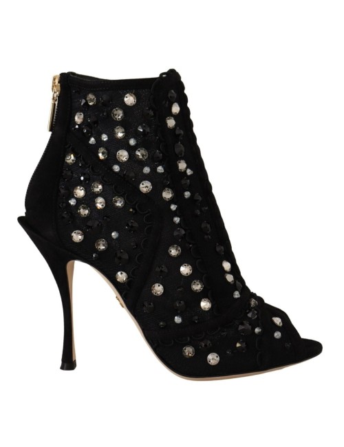 Bottines Dolce & Gabbana cristaux noirs – Talons luxe iconique