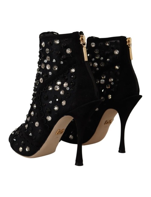 Bottines Dolce & Gabbana cristaux noirs – Talons luxe iconique