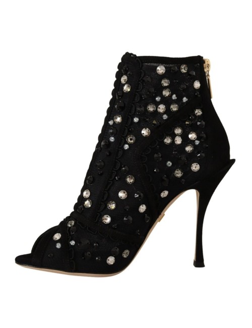 Bottines Dolce & Gabbana cristaux noirs – Talons luxe iconique