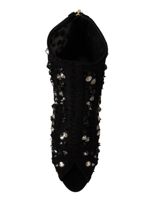 Bottines Dolce & Gabbana cristaux noirs – Talons luxe iconique