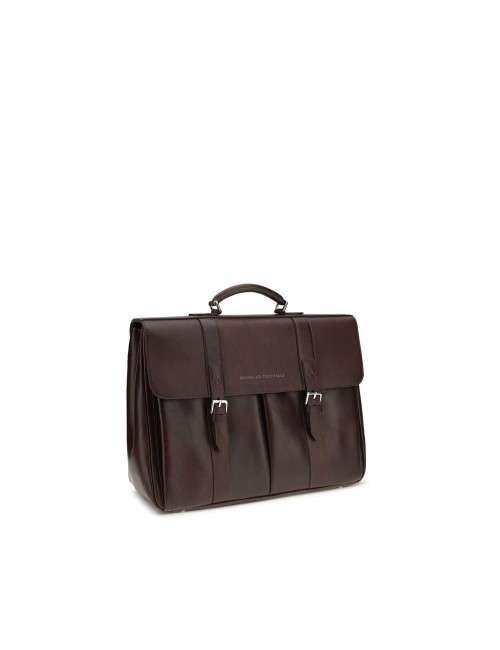 Brunello Cucinelli Bordeaux Calf Leather Bos Taurus Luggage And Travel