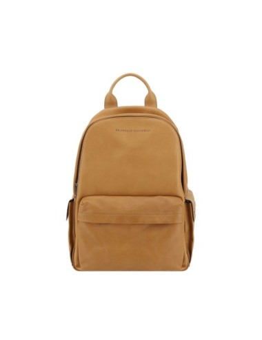 Brunello Cucinelli Brown Calf Leather Bos Taurus Backpack