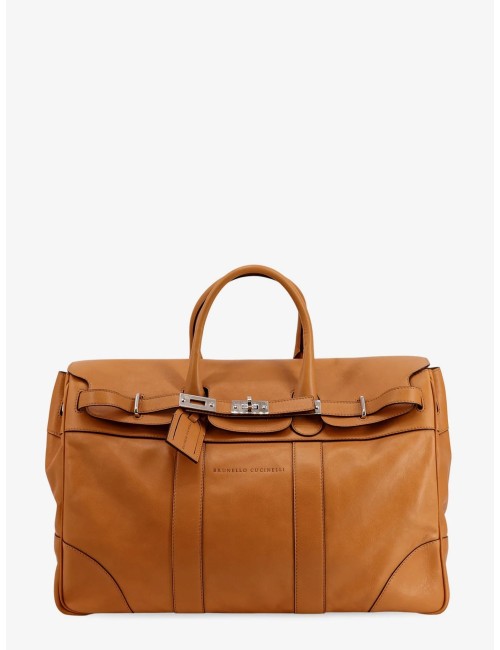 Brunello Cucinelli Brown Calf Leather Bos Taurus Luggage And Travel