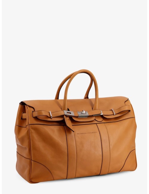 Brunello Cucinelli Brown Calf Leather Bos Taurus Luggage And Travel