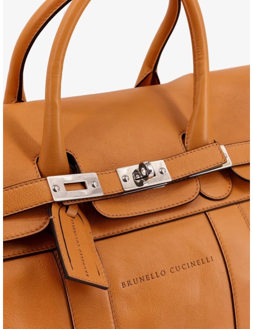 Brunello Cucinelli Brown Calf Leather Bos Taurus Luggage And Travel
