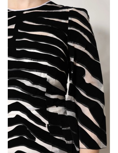 Robe fourreau mini Dolce & Gabbana noire et blanche à imprimé zèbre, coupe trapèze