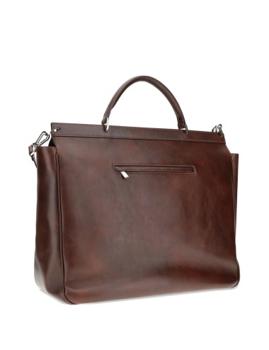 Brunello Cucinelli Bordeaux Calf Leather Bos Taurus Luggage And Travel