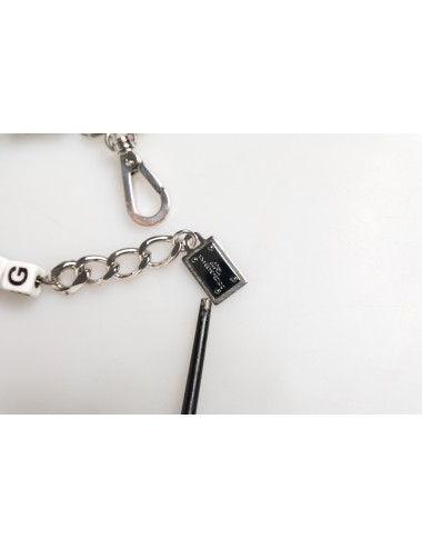 Dolce & Gabbana Silver Brass Chain Dice DG Logo EmbellishedCharm Bracelet